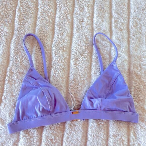 NEW Gooseberry Seaside So Chic Lavender Triangle Bikini Top Small S - Picture 1 of 4